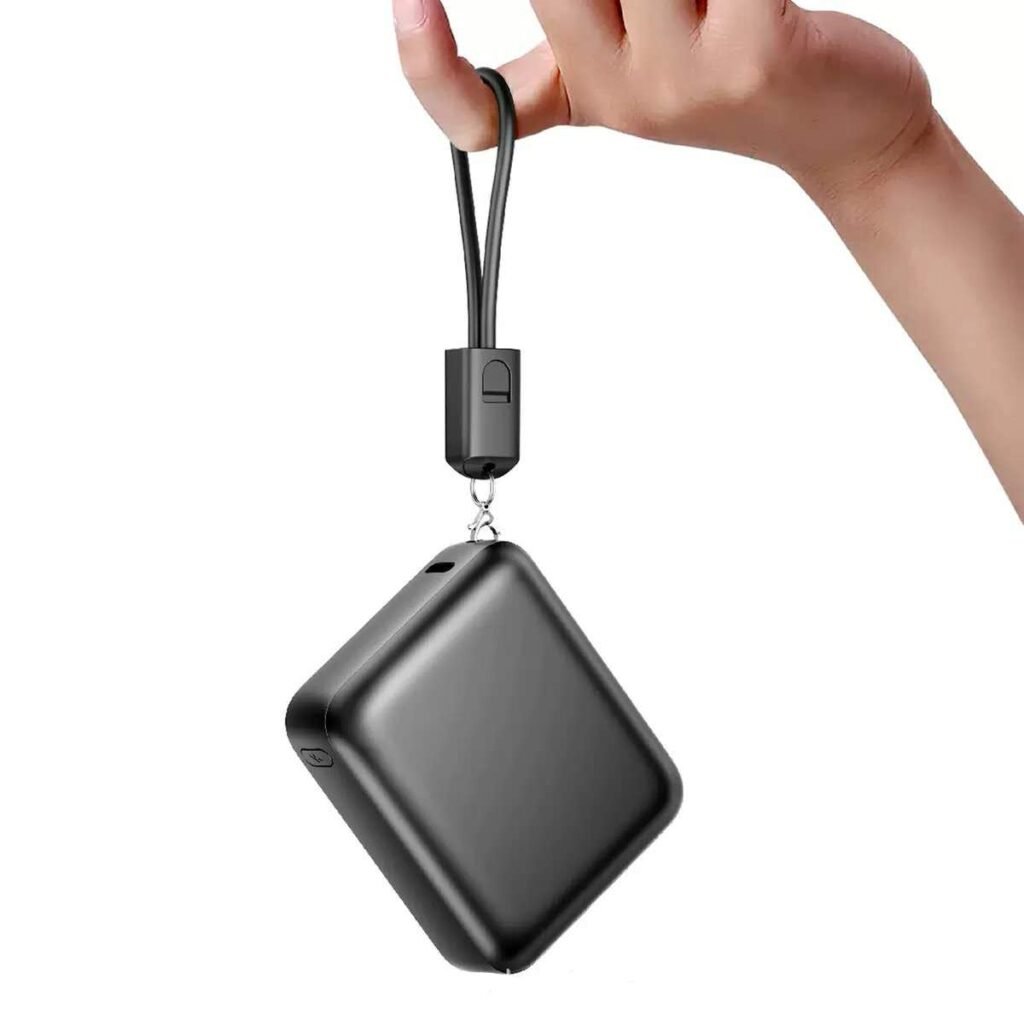 5000mAh 2-in-1 Power Bank with Built-in Type-C Cable Strap