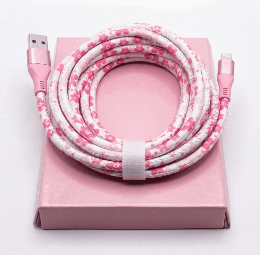 USB-A to Lightning Braided Cable - Cherry Blossom Edition