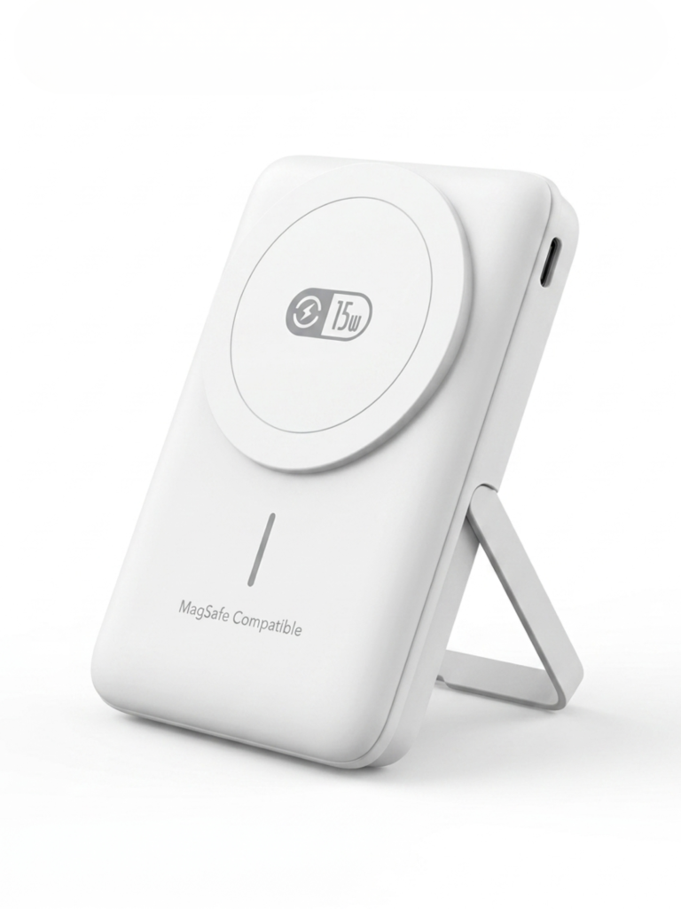 5000mAh MagSafe Compatible Wireless Power Bank with Integrated Stand