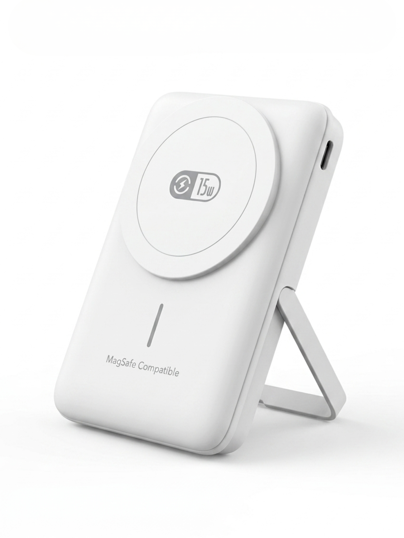 5000mAh MagSafe Compatible Wireless Power Bank with Integrated Stand