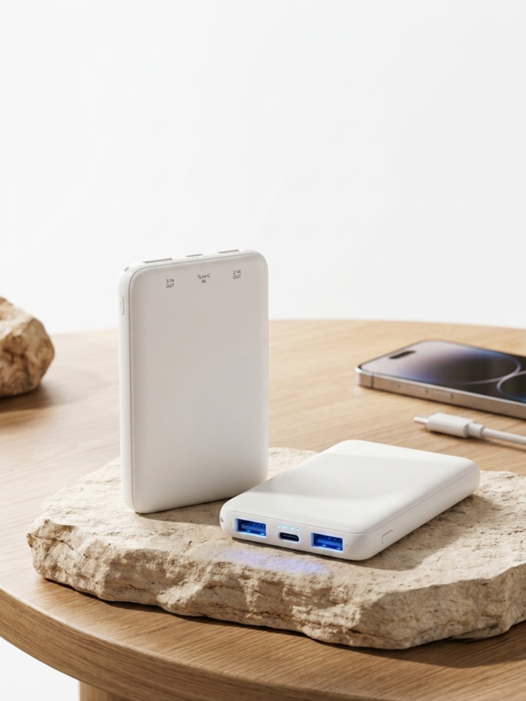 Pocket-Sized 5000mAh Power Bank - Dual Port Slim Portable Charger