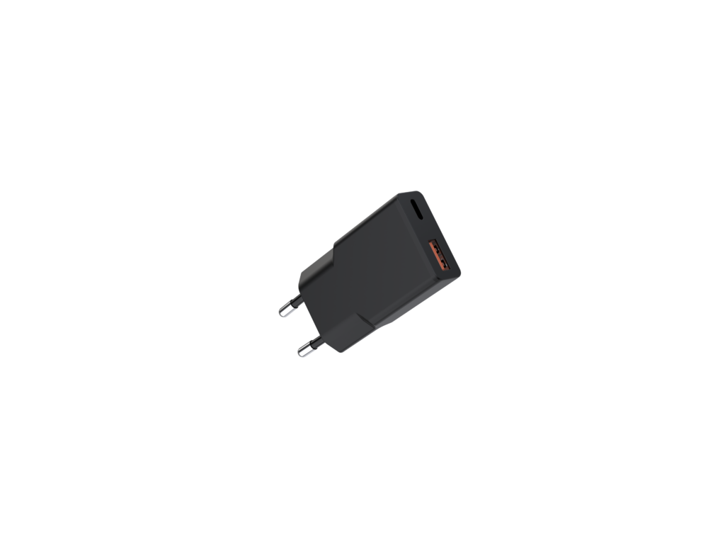Dual-Port Fast Wall Charger (Type-C & USB) with Compact Dimensions